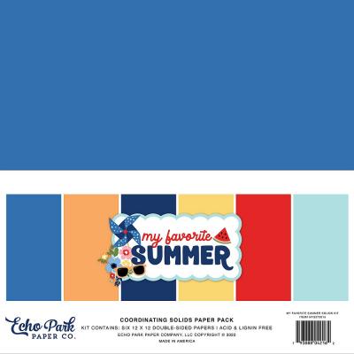 Echo Park My Favorite Summer Cardstock - Solids Kit